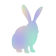 rabbit silhouette gradient design isolated vector