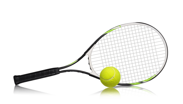Tennis rackets and ball isolated