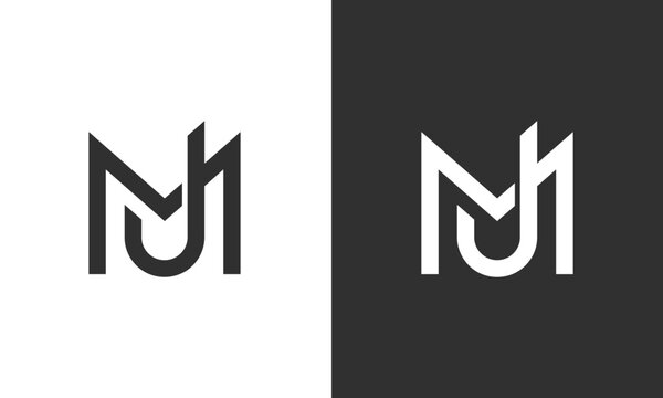 JM, MJ letters monogram letter mark logo design concept