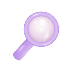 3D Magnifying Glass Isolated on White Background. Magnifier Vector illustration. Research, Search, Analysis concept - 543031867