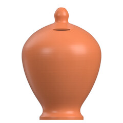 3d rendering illustration of a terracotta piggy bank money box