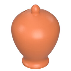 3d rendering illustration of a terracotta piggy bank money box