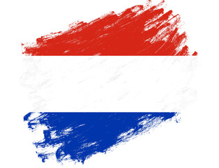 Paraguay flag painted on a grunge brush stroke white background