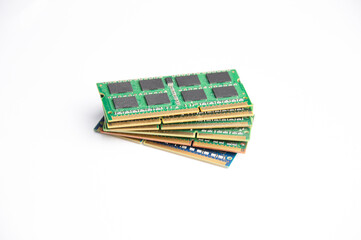 RAM is a hardware device. computer key, ram notebook on white background