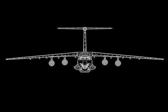Avi&oacute;n de transporte cuatrimotor il-76