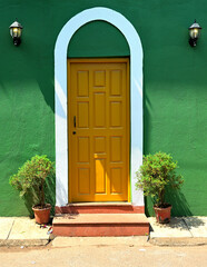 Portuguese style door from the streets of Old Goa - obrazy, fototapety, plakaty
