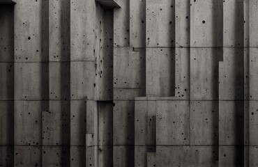 Background with grey concrete wall, modern texture with geometric elements