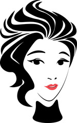 Beautiful woman with flowing hair. Portrait asian woman model with beautiful natural face healthy facial skin cosmetic