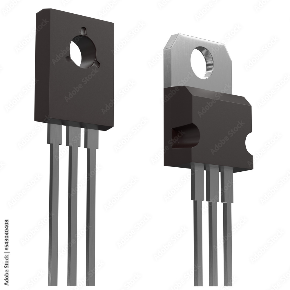 Poster 3d rendering illustration of a transistor in a to package