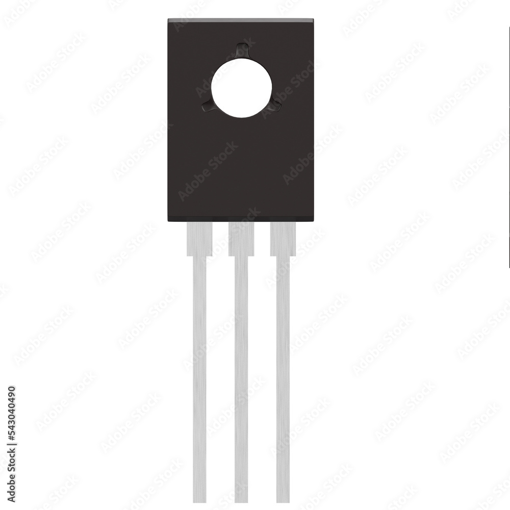 Poster 3d rendering illustration of a transistor in a to package