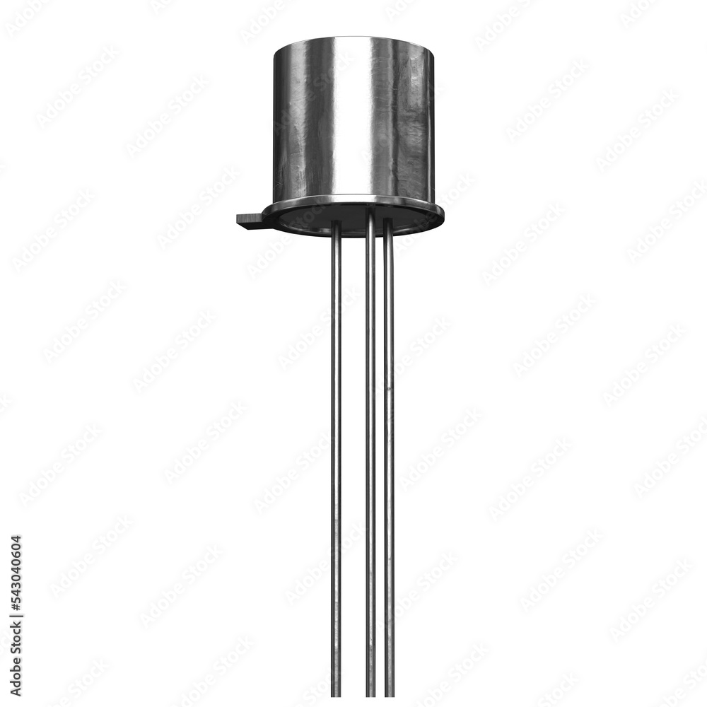 Poster 3d rendering illustration of a transistor in a to package