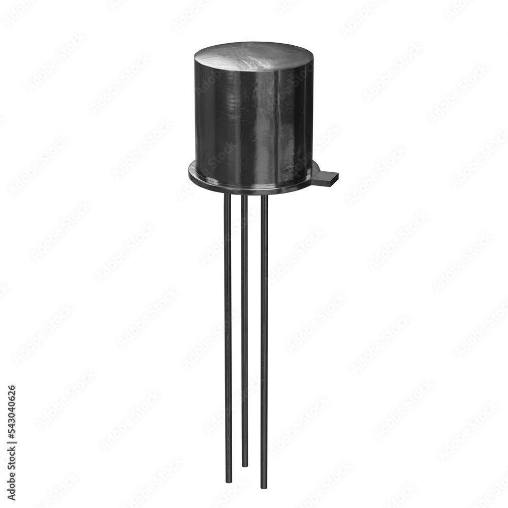 Poster 3d rendering illustration of a transistor in a to package