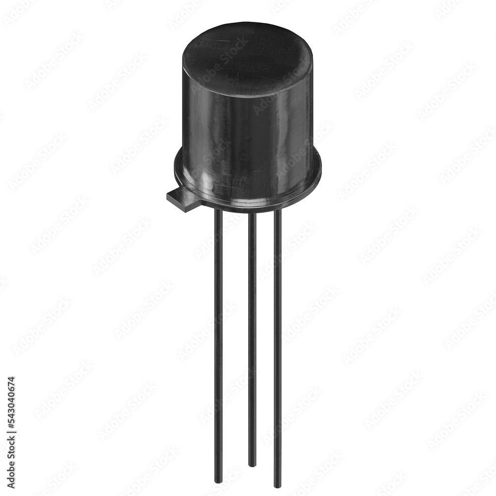 Poster 3d rendering illustration of a transistor in a to package