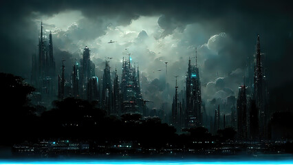 Obraz premium High tech, dystopian background