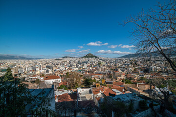 Obraz premium Panoramic view of Athens from Acropolis