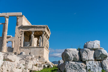 Details of Erechtheion in Athens of Greece,