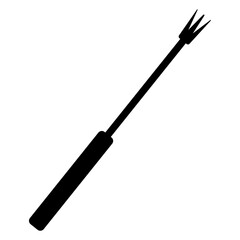 Fork used for traditional cheese fondue. Vector graphic.