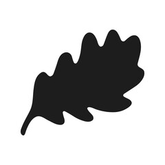 Twisted Oak Tree Leaf Silhouette Icon