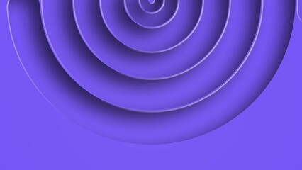 Abstract spiral circles. 3D graphic of blue rings. Computer graphics of circular geometric background for screensaver, wallpaper or presentation. Festive print for holiday, birthday or party.