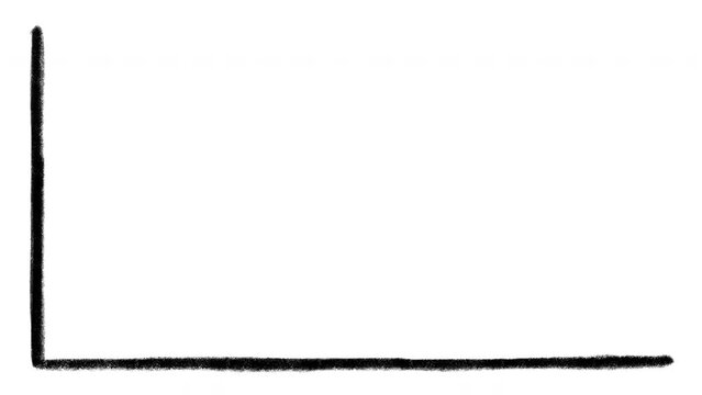 Black self drawing doodle frame, stop motion sketch on a white background
