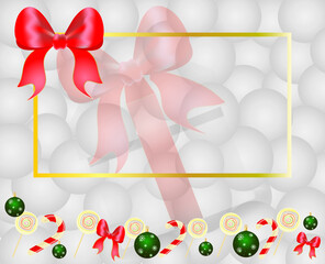 Postcard with a frame for congratulations or invitations to the holiday in a gentle festive tone