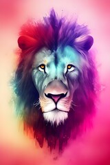 High quality colorful lion illustration