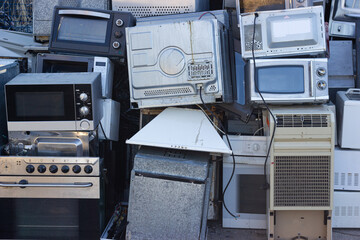 Appliances in a reception center for recycling