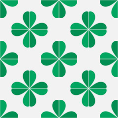 Shamrock clover leaves seamless pattern.