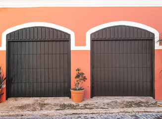 Beautiful orange arched garage doors resident from puerto rico san juan 