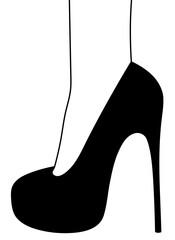 Foot with shoes. Isolated illustration of women's shoes. Heel.