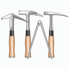 Roofer roofing tools vector illustration.