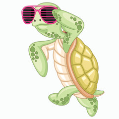 Vector Turtle cartoon illustration. - 543054694