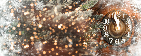 Fabulous Christmas background with clock