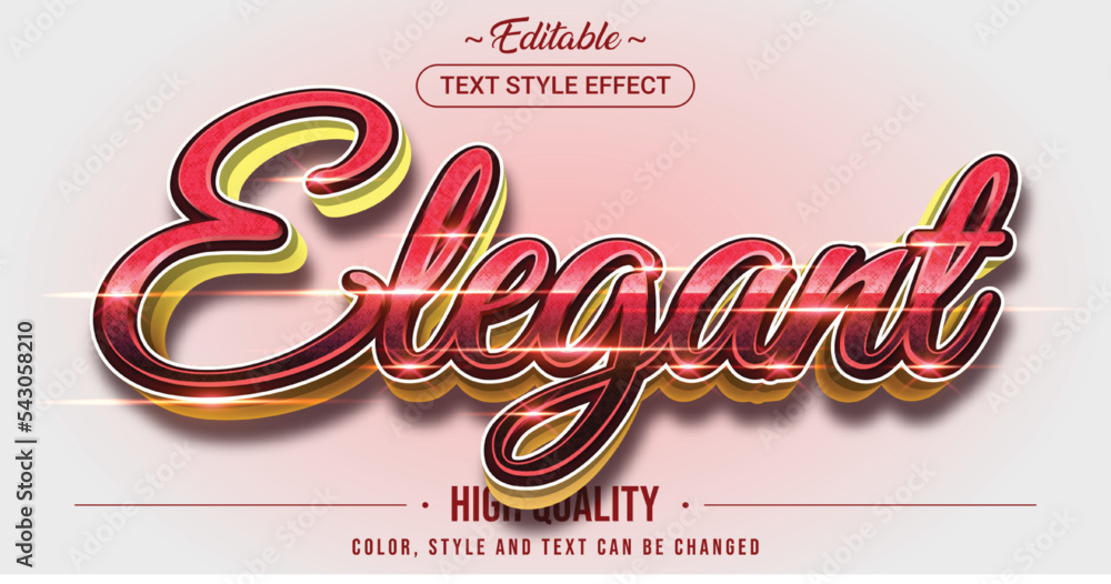 Poster Editable text style effect - Elegant Red text style theme.