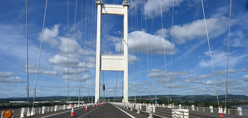 suspension bridge over the river in England