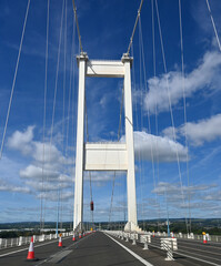 suspension bridge over the river in England