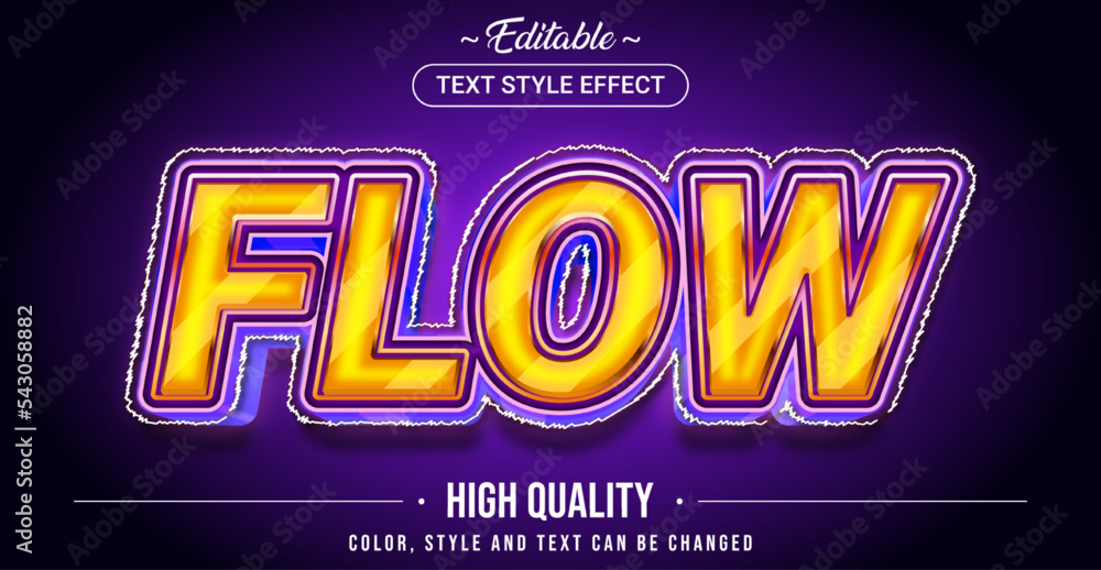 Poster Editable text style effect - Flow text style theme.