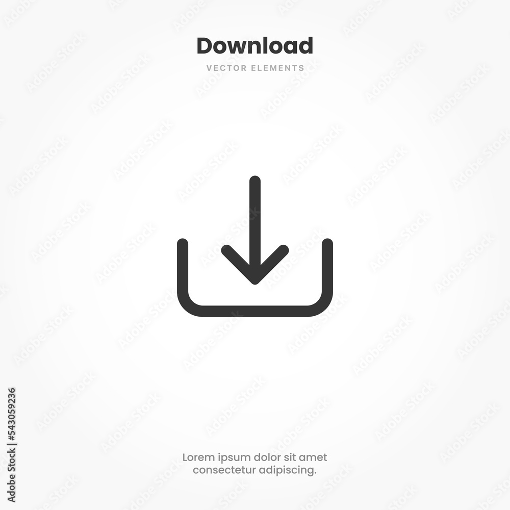 Poster black download button icon. upload icon. down arrow bottom side symbol. click here button. save clou