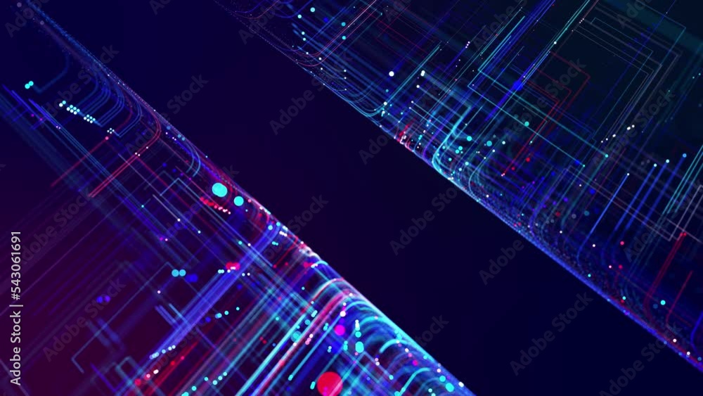 Poster info concept lines and nodes. vj loop hologram abstract background sci fi theme, information blocks,