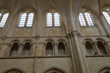 L'église collégiale Saint Quiriace, du 12eme siècle, vue de l'intérieur, ville de Provins, département de Seine et Marne, France