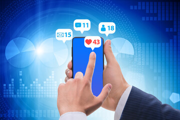 Businessman in the communication concept