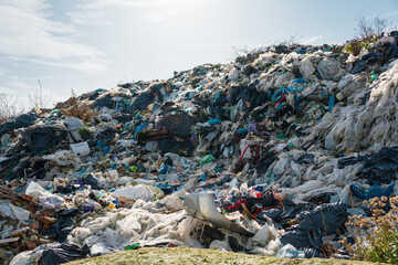 Huge landfill of garbage. Problems with waste disposal in Europe