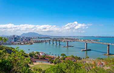 Naklejka premium ponte, montanha mar Vila Velha, Vitória, Espirito Santo, Brasil