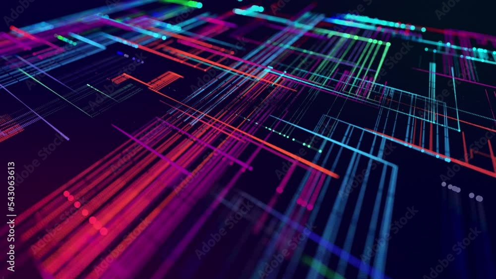 Poster info concept lines and nodes. vj loop hologram abstract background sci fi theme, information blocks,