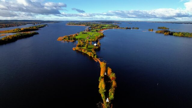 Aerial footage of Kizhi is an island in the Republic of Karelia, Russia. The most famous is the Kizhi Pogost, which is a UNESCO World Heritage site.