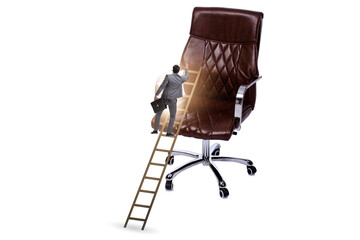 Businessman in the career concept climbing chair