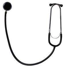 Medical stethoscope for auscultation of the human body on an isolated background.