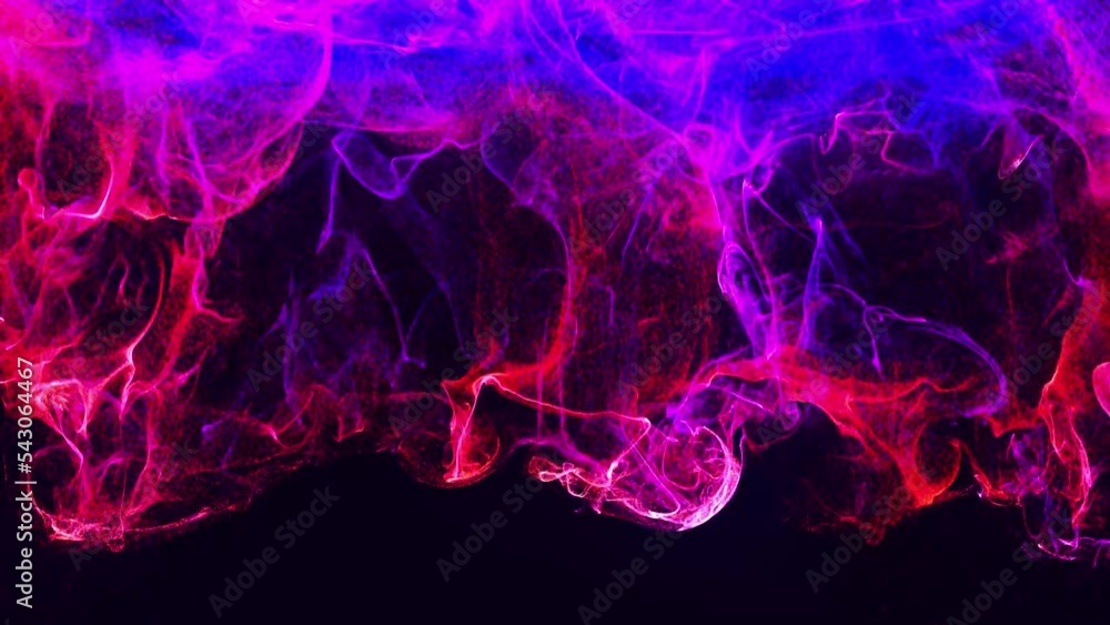 Poster glow particles spread in camera like ink effect. emitter ball emit swirl of glow particles form ligh