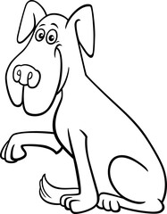 cartoon dog comic character giving a paw coloring page
