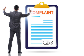 Businessman in customer complaint concept